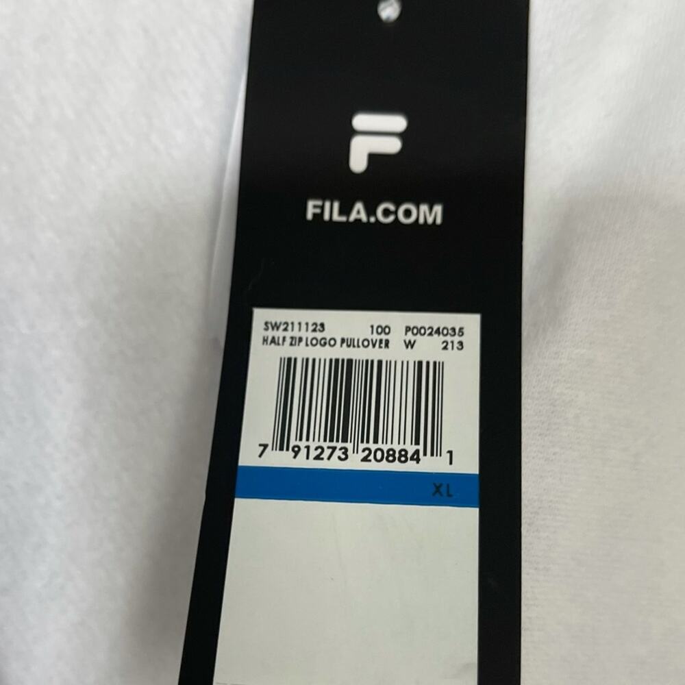 0348 NWT FILA Women's Half Zip Pullover Sweatshirt Colorblock White Blue Fleece - Picture 10 of 13